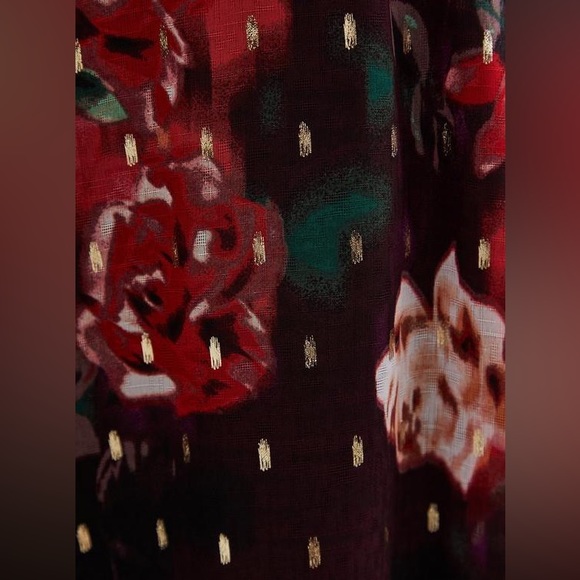 Torrid Floral Chiffon Mock Neck Midi Dress (plus size; size 0) - Picture 4 of 14